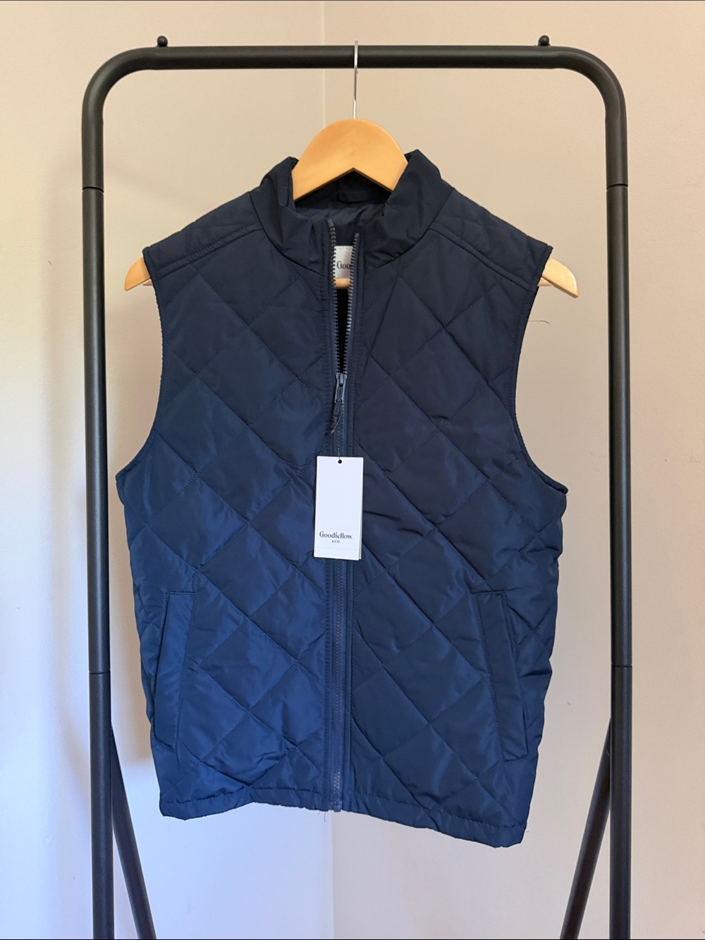 Goodfellow & Co Navy Quilted Zip-Up Vest